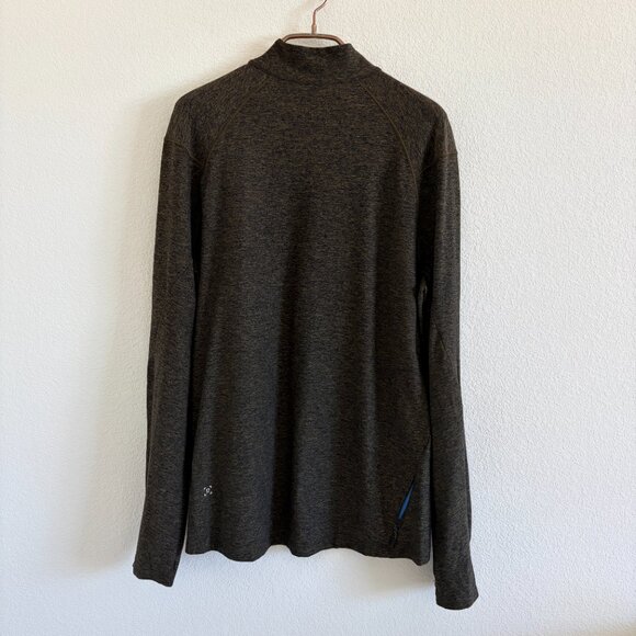 Lululemon Mens Large "Surge Warm 1/2 Zip" Running Top Heather Utilitarian/Black - Picture 11 of 15